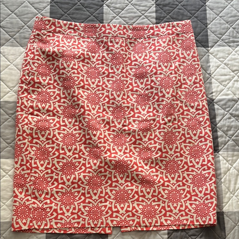 J. Crew Coral Patterned Skirt